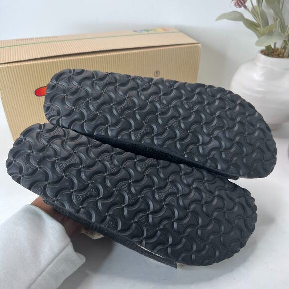 Birki's Zurich Slide Sandals Check Fur Gray 516233 Women 7/Men 5/EU38 NWB Narrow - Picture 8 of 10